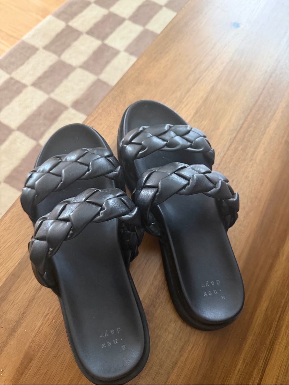 a new day Black Braided Double-Strap Slide Sandals - Women - Picture 3 of 3